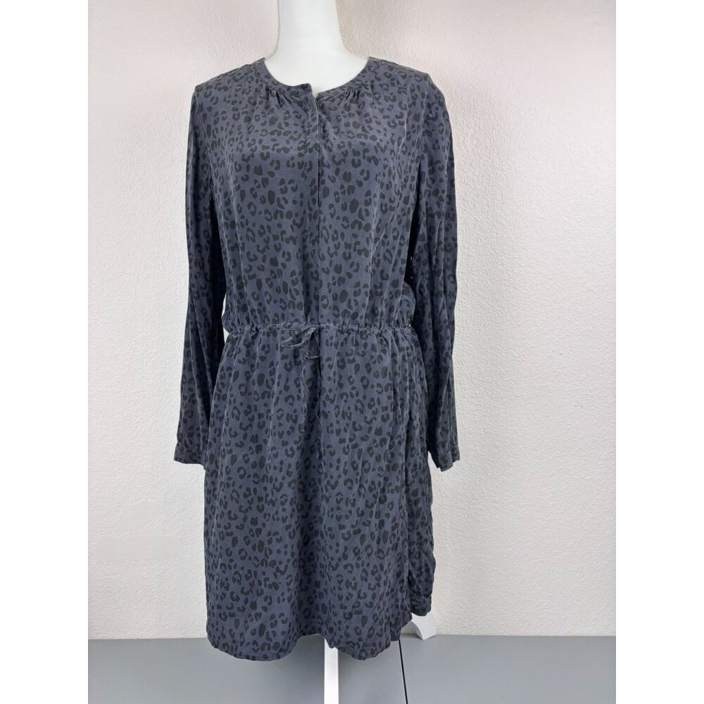 Rails women's large Hana onyx cheetah 100% silk drop waist mini‎ dress